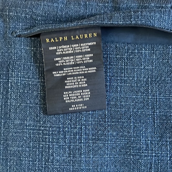 New Ralph Lauren home collection Denim Sham / pillow case 18”x18” - Picture 3 of 4